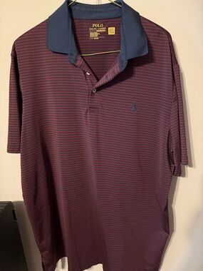 Polo by Ralph Lauren Maroon & Navy Thin-Striped Polo